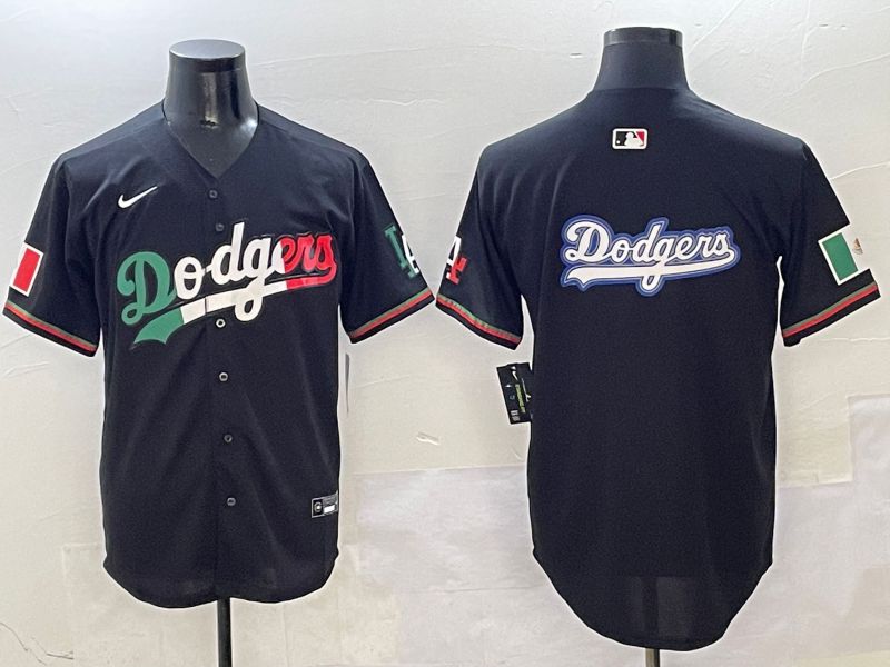 Men Los Angeles Dodgers Blank Black Mexico Second generation Nike 2025 MLB Jersey style 13